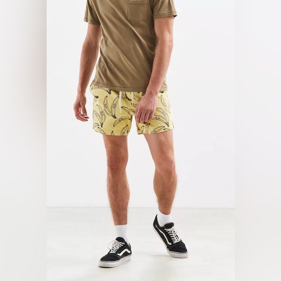 Urban Outfitters Men's Mexium Maximus Go Bananas Printed Short Yellow Drawstrin - Picture 14 of 16